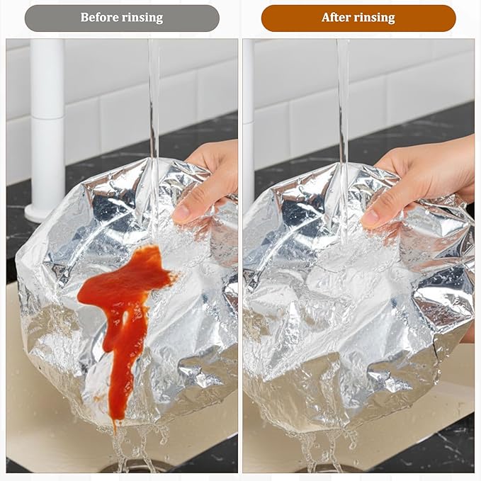 60 PCS Reusable Aluminum Foil Covers, Aluminum Foil Food Covers, Durable and - Image 5