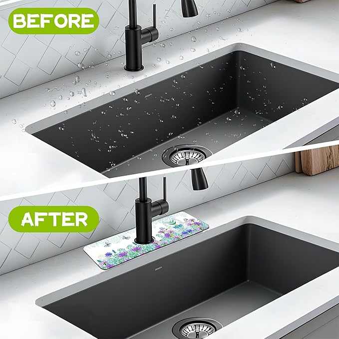 Kitchen Sink Splash Guard Faucet Mat Super Absorbent Fast Drying Mat Guard - Image 6