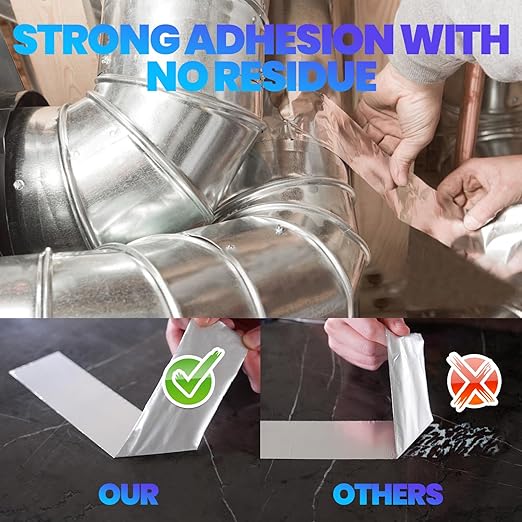 ADHES Premium Aluminum Foil Tape, 2 Inch x 210 Feet, Heat Proof Tape Withstand - Image 5