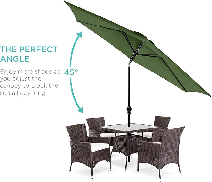 Best Choice Products 10ft Outdoor Table Compatible Steel Polyester Market Patio Umbrella w/Crank and Easy Push Button Tilt - Image 2