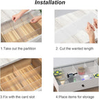 Onerbuy 8pcs Adjustable Grid Drawer Dividers DIY Plastic Closet Separator Tidy - Image 3