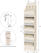 Univivi 6-Shelf Over Door Hanging Organizer Fabric Baby Door Storage - Image 3