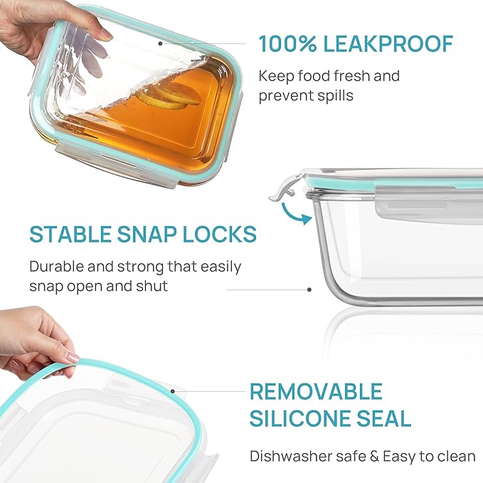 Vtopmart 122oz+50oz Large Glass Food Storage Containers - Image 6