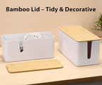 ZhiYo Bamboo Lid Cord Organizer Box, Safe ABS Wire Organizer - Image 2