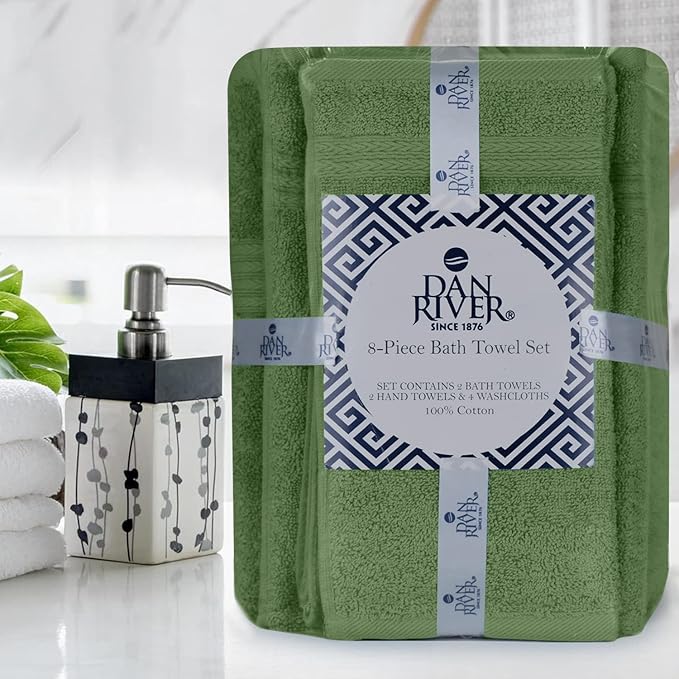 DAN RIVER 8 PC Luxury Bath Towels - Image 8