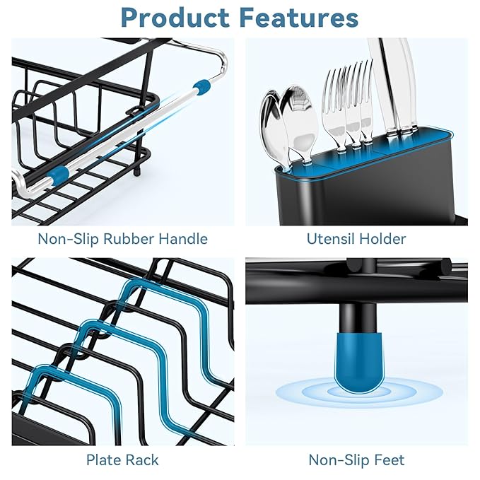 Over the Sink Dish Drying Rack, In Sink Dish Drying Racks, Expandable Dish Rack - Image 7