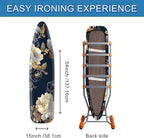 Blue White Floral Ironing Board Cover Stretch Fabric - Image 4