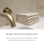 Luxury Silver-Infused Beige Guest Hand Towels 2-Pack Set, 23.6"x17.7" - Image 6