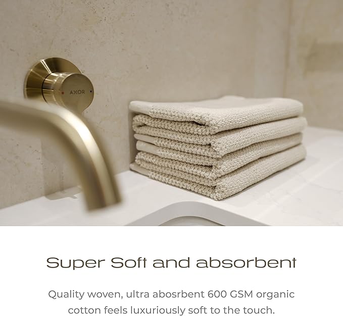 Luxury Silver-Infused Beige Guest Hand Towels 2-Pack Set, 23.6"x17.7" - Image 6