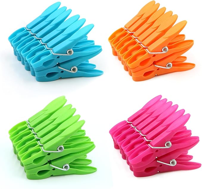 48 Packs Colorful Plastic Clothespins Hangers Clips Clothes Pins Heavy Duty by Peoin