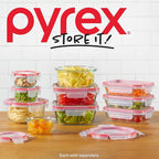Pyrex Freshlock Glass Food Storage Containers Set, Airtight & Leakproof Plastic - Image 5