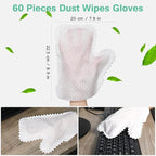 60 Pieces White Microfiber Dusting Gloves Artisan Dusting Mitt Microfiber Cloth - Image 2