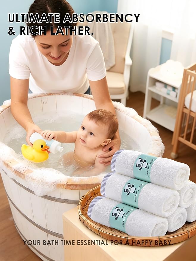 HIPHOP PANDA Baby Washcloths, Rayon Made from Bamboo - Image 4