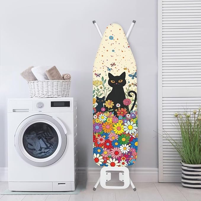 Flower Ironing Board Cover 15x54 Standard Size Black Cat Pattern Ironing Board - Image 3