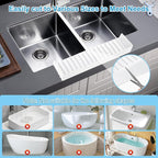Silicone Faucet Splash Guard 4" x 14", Faucet Water Catcher Mat, Longer - Image 3