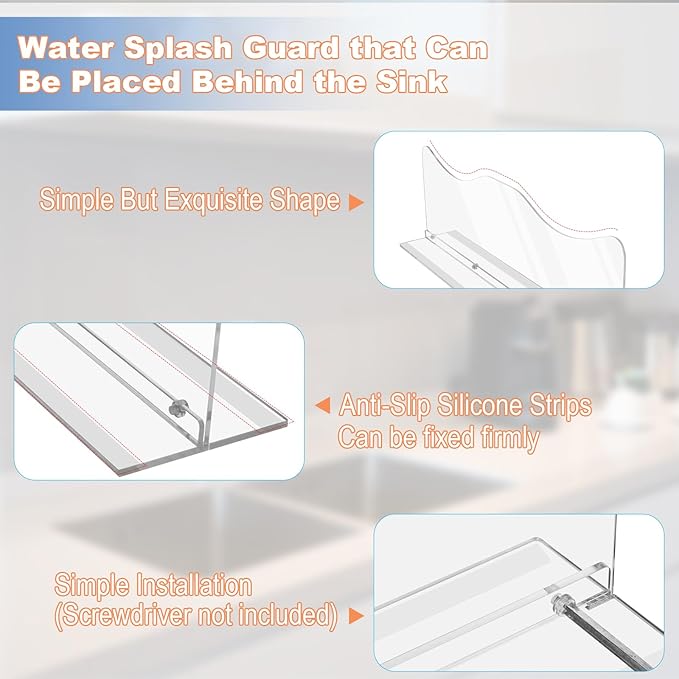 Beautyflier Splash Guard for Kitchen Sink Area Placed, Premium Kitchen Sink - Image 8