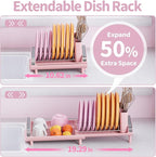 TOOLF Small Dish Drying Rack, Mini Expandable Compact Dish Rack, Slim - Image 2