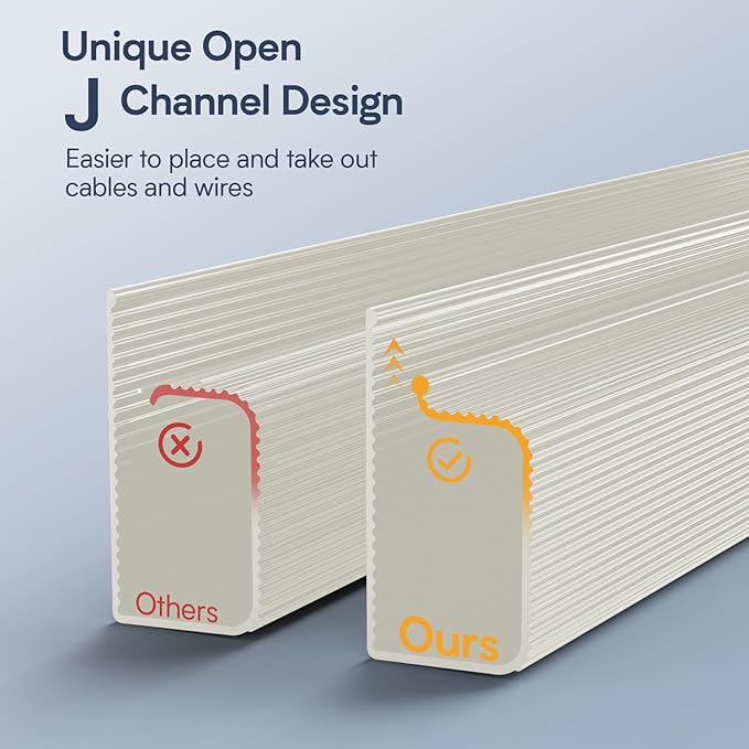 Delamu 62.8in Under Desk Cable Management, Safe Tidy Cable Management Under - Image 3