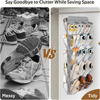 MISSLO 30 Large Pockets Dual Sided Hanging Shoe Organizer - Image 6