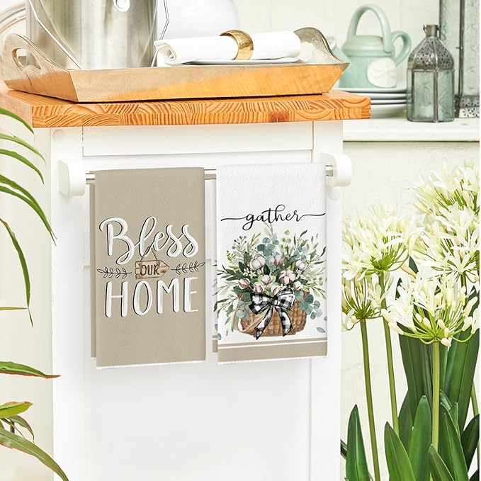 Artoid Mode Eucalyptus Truck Flowers Basket Spring Kitchen Towels Dish Towels - Image 4