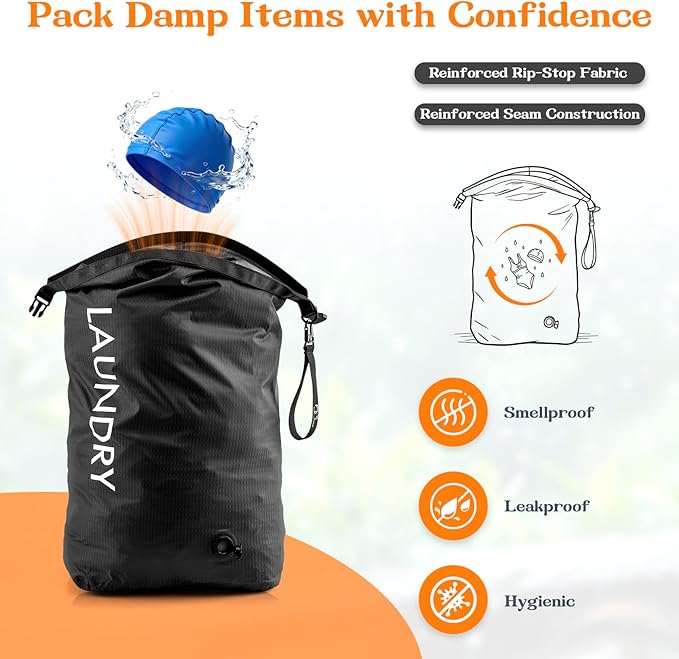 Compression Laundry Bag for Travel, Dirty Clothes Travel Laundry Bags, - Image 2