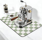 Checkered Dish Drying Mat for Kitchen Counter, Absorbent Non-Slip Coffee Mat - Image 3
