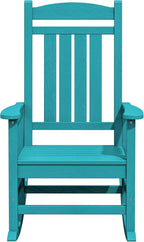 KINGYES HDPE Outdoor Rocking Chair Set of 4, All-Weather Poly Patio Rocking Chairs with 330lbs Support for Adults, Aruba Blue - Image 9