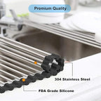 Searik Roll up Dish Drying Rack, Over The Sink Rolling Dish Drainer Rack - Image 3