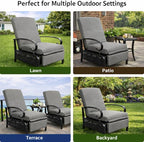 Kozyard Adjustable Outdoor Reclining Lounge Chair, Cushioned Patio Chaise Lounge with Extendable Metal Frame for Sunbathing, Reading & Relaxing – Comfortable Outdoor Recliner(Beige) - Image 7