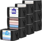 Budding Joy 90 L Large Storage Bags, 10 Pack Clothes Storage Bins Foldable by BuddingJoy-BuildaJoyfulLifeforYou