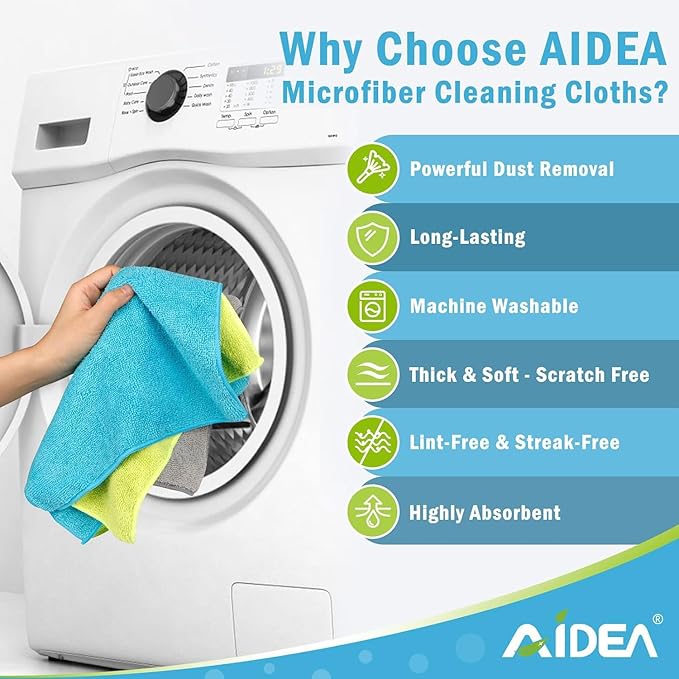AIDEA Microfiber Cleaning Cloth-50PK, Soft Microfiber Towels - Image 3