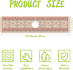 Sink Splash Guard Faucet Mat Retro Boho Flowers Absorbent Fast Drying Mat Sink - Image 2