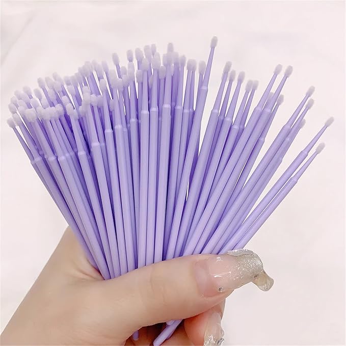 100-Pack Micro Cotton Swabs for Eyelash Extensions | 2mm Cotton Tip Applicators - Image 3