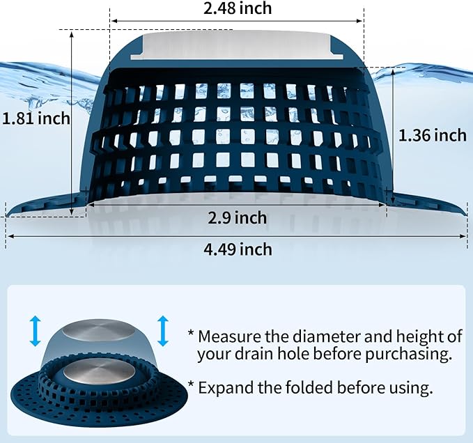 Shower Drain Hair Catcher Bathtub Drain Cover Shower Protector - Image 6