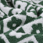 Jacquotha Cotton Hand Towels Green Checkered Floral - Image 8