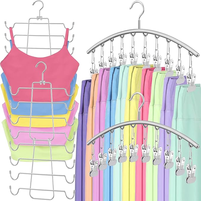 TomCare 2 Pack Tank Top Hanger and 2 Pack Leggings Organizers Space Saving by TomCare