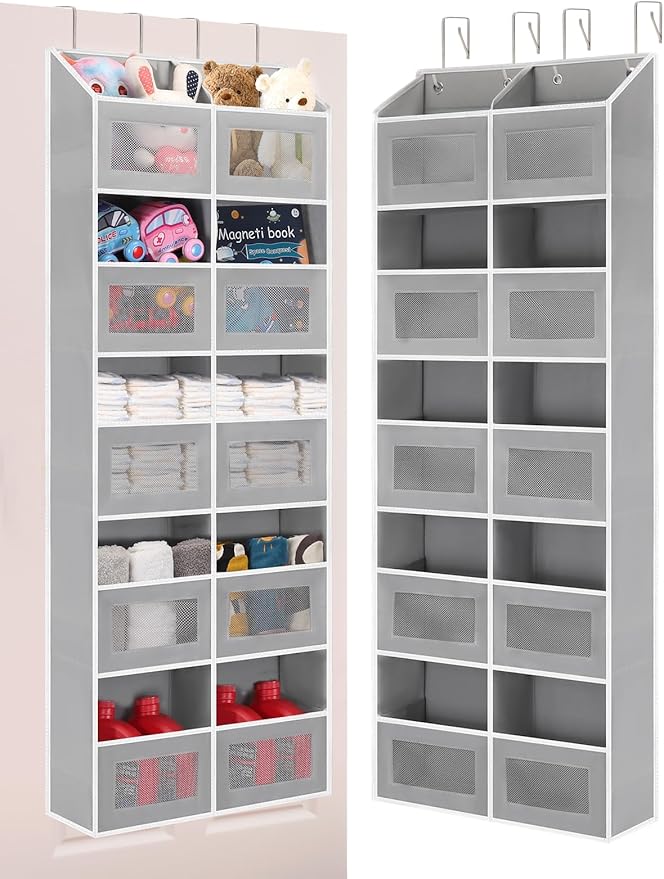 Over the Door Organizer Hanging- 10 Compartments, 80 lbs Load Behind Door by Wakaye
