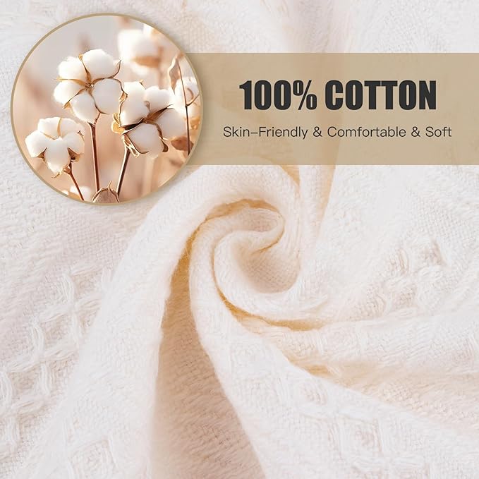 Boho Bathroom Decor Hand Towel 4 Pack 100% Turkish Cotton 14 x 30 Inch Boho - Image 4