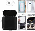 Black Slim Bathroom Trash Can - Image 2