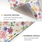 Spring Floral Dish Drying Mat for Kitchen Counter 18x24 Easter Green Pink - Image 3
