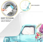 ALAZA Blue Trolley Truck Purple Rose Flower Dish Drying Mat - Image 2