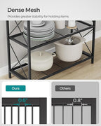 SONGMICS 5-Tier Metal Storage Rack, Shelving Unit with X Side Frames, Dense Mesh, 12.6 x 31.5 x 57.3 Inches, for Entryway, Kitchen, Living Room, Bathroom, Industrial Style, Ink Black UBSC185B01 - Image 7