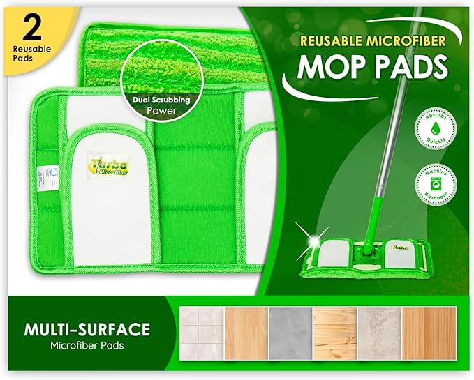 Reusable Pads Compatible with Swiffer Sweeper Mops by TurboMicrofiber