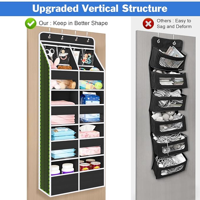 Univivi 5-Shelf Over Door Hanging Organizer Fabric Door Storage - Image 7