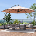 Aoxun 11 FT Cantilever Umbrella with Base Included, Patio Large Aluminum Offset Umbrella Windproof with 360°Rotation, Heavy Duty Frame for Outdoor, Pool, Deck and Garden by Aoxun