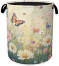 Spring Flowers Laundry Hamper, Watercolor Garden Wildflower Butterfly by Unknown