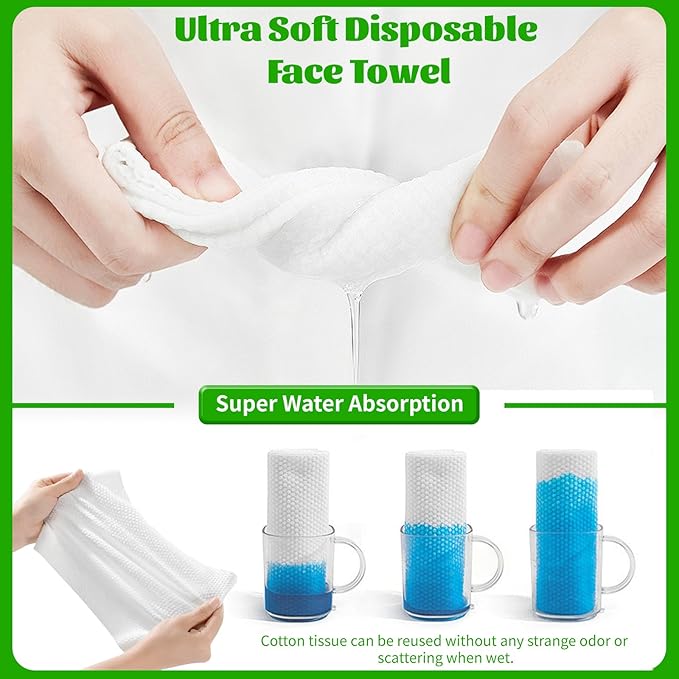 Disposable Face Towels 100 Count, Biodegradable Facial Towels - Image 7