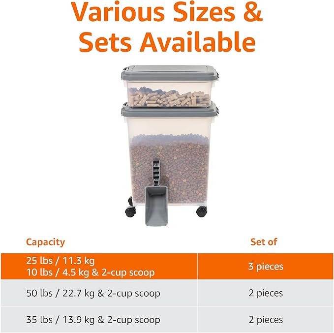 Amazon Basics 3-Piece Airtight Pet Food Storage Container Combo - Image 4