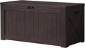Devoko 120 Gallon Deck Box Resin Outdoor Storage Box Waterproof for Patio, Large Outdoor Storage Bench Lockable for Outside (Deep Brown) by DEVOKO
