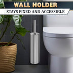 Silver Modern Toilet Brush and Holder Set - Image 9